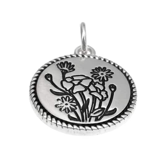 12 Pack: Silver Plated Antique Flowers Charm by Bead Landing™